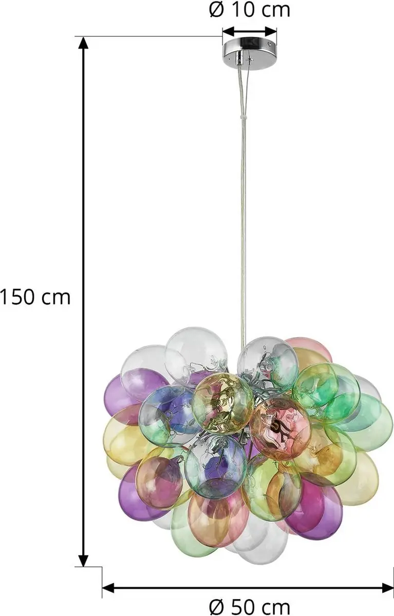 Lucande Hanglamp 8-lichts G9 Glas - Meerkleurig