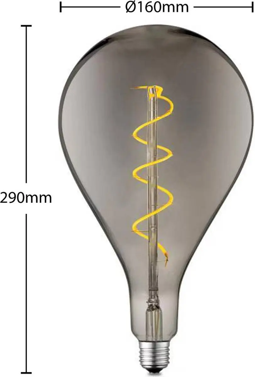 Lucande E27 LED-lamp Rookglas - 4W Warm wit