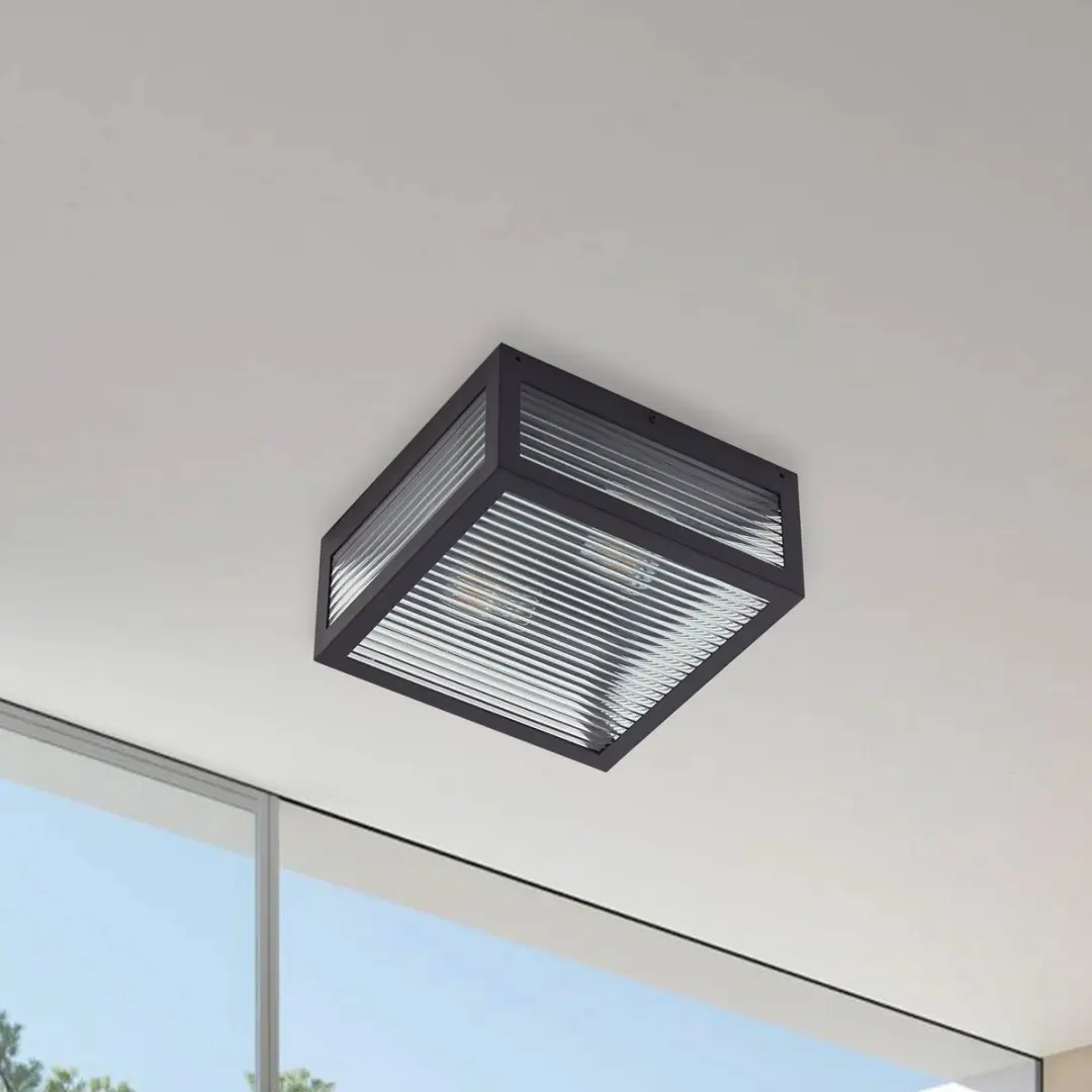 Lindby Plafondlamp 2 Lichtpunten - Zwart/Transparant