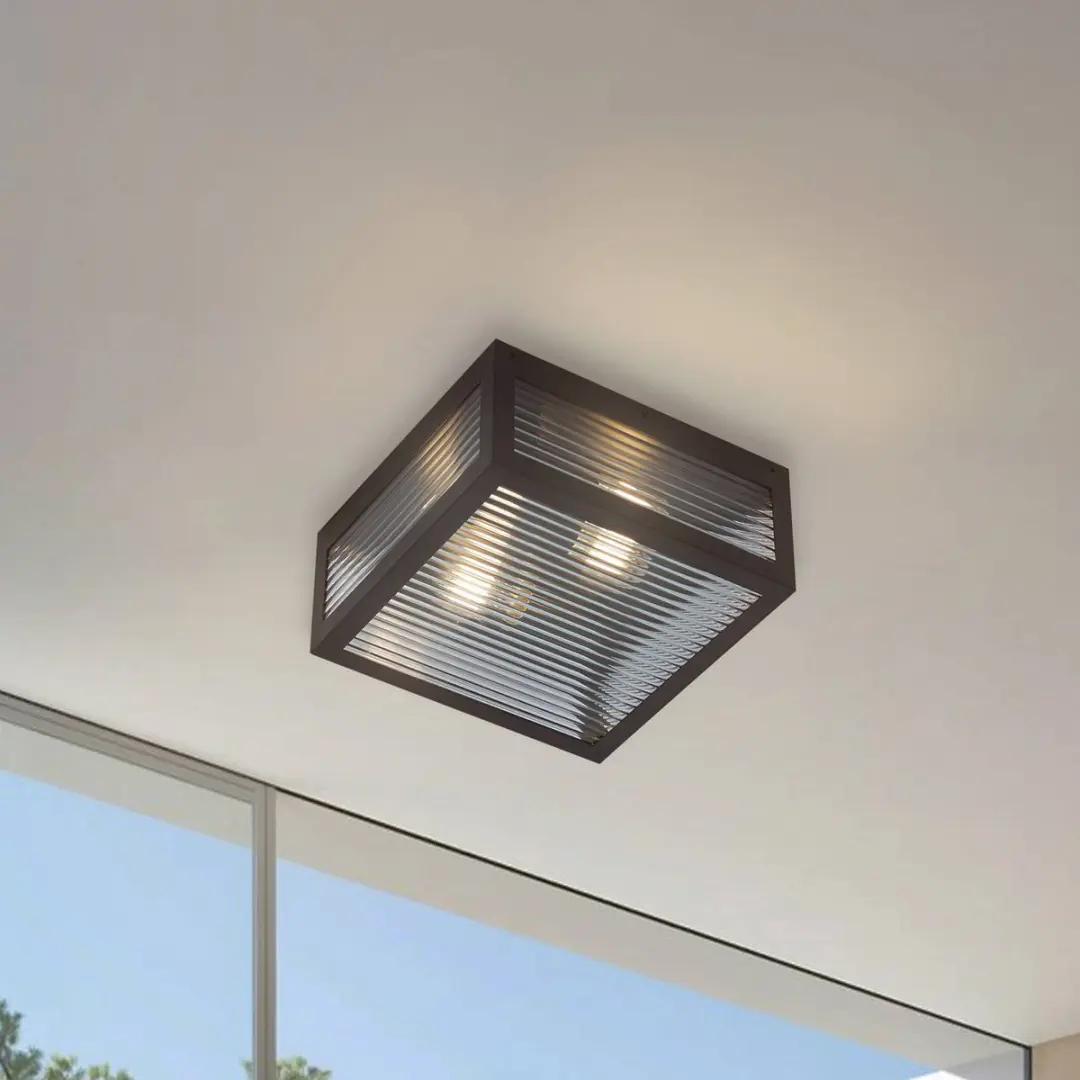 Lindby Plafondlamp 2 Lichtpunten - Zwart/Transparant