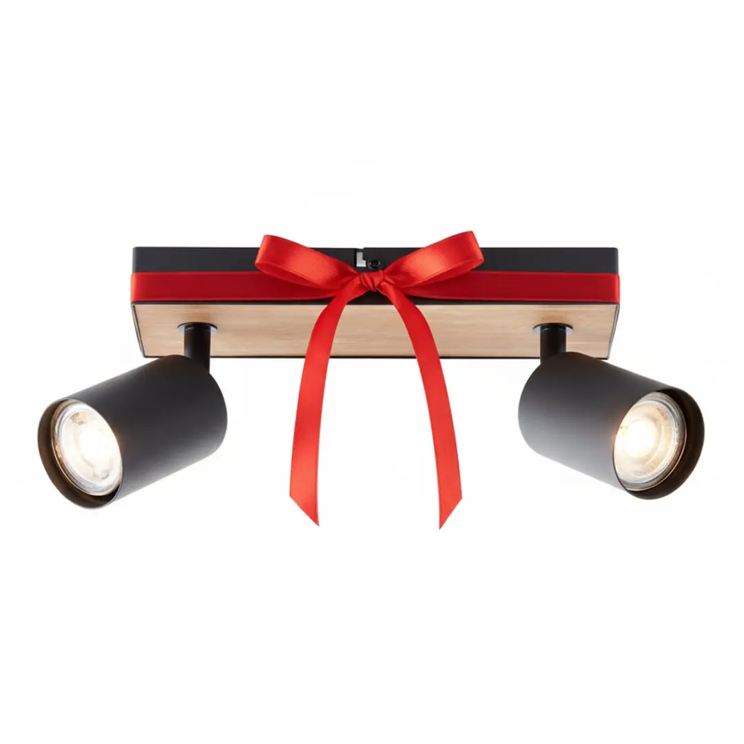 Brilliant Jello Wood Plafondspot 2xGU10 - Hout/Zwart