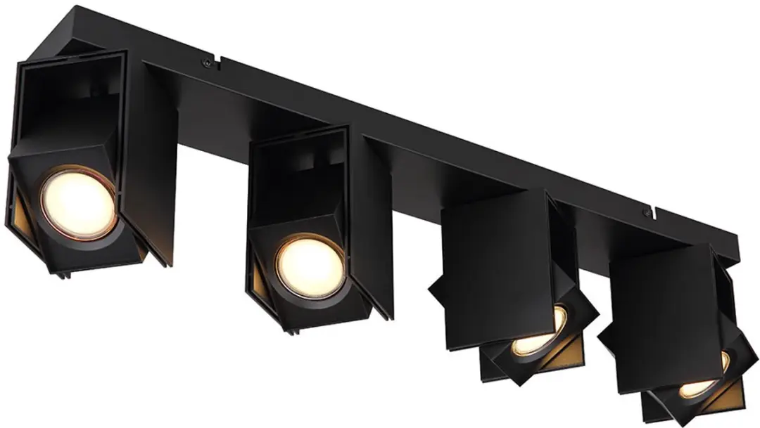 Globo Plafondlamp 4 Spots Zwart - 4x GU10