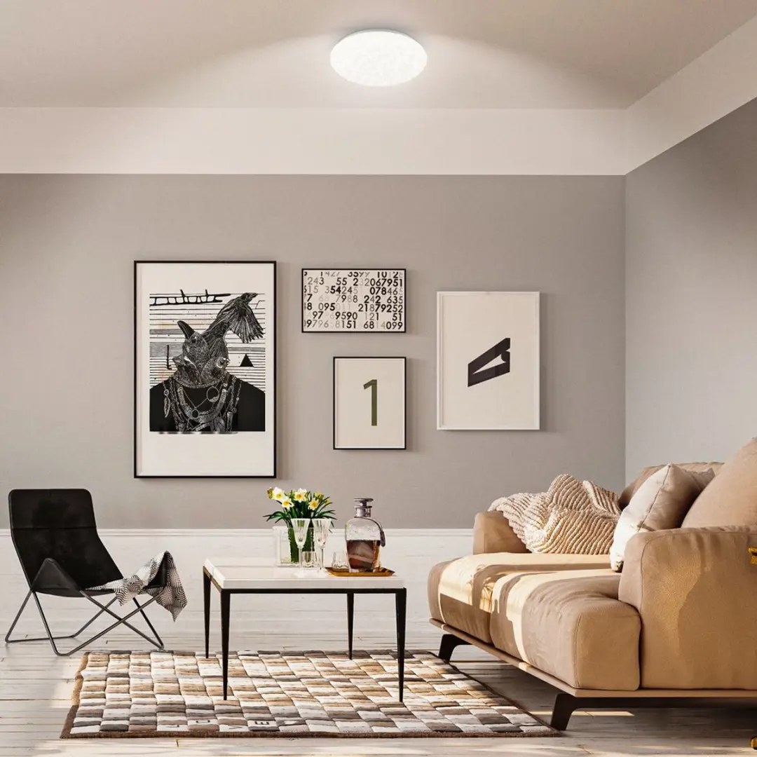 Briloner Nebo LED Plafondlamp Ø28cm - Sterrenhemel & Bloemen - 4000K