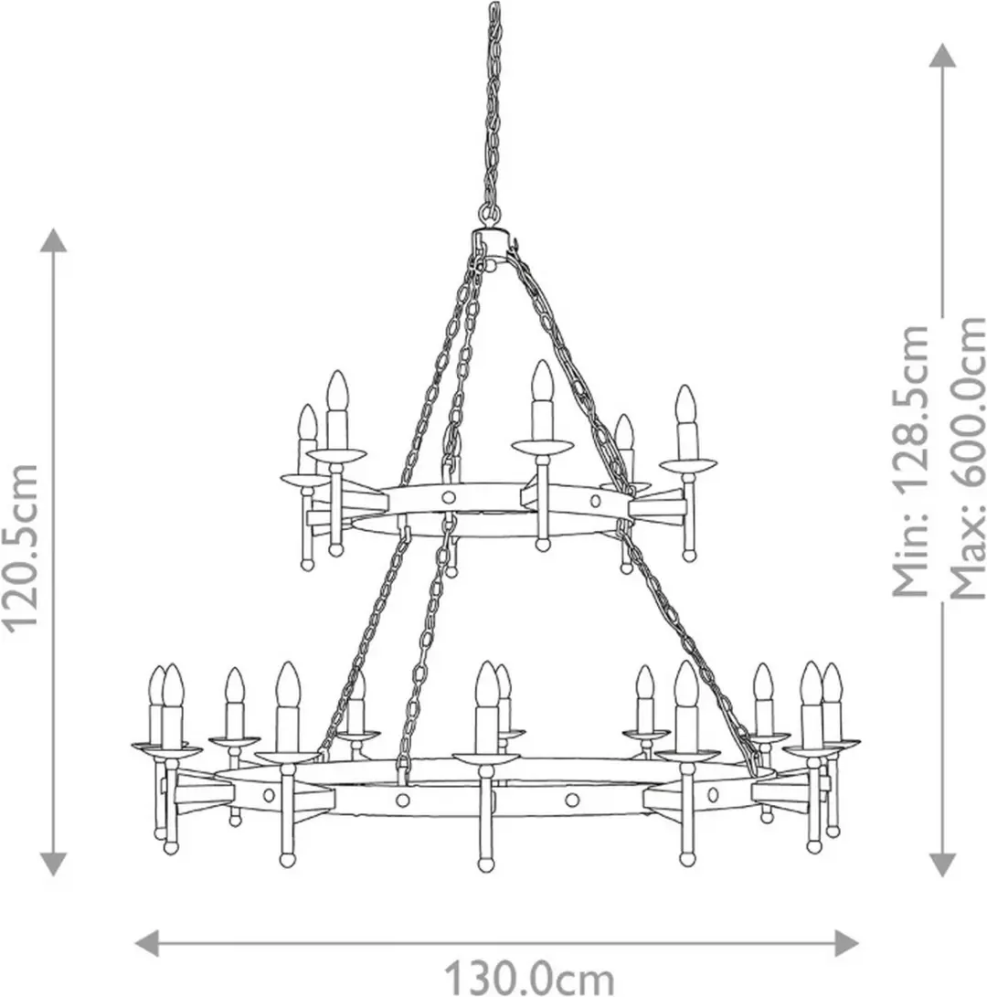 Elstead LED Kroonluchter 18x E14 60W - Old Bronze