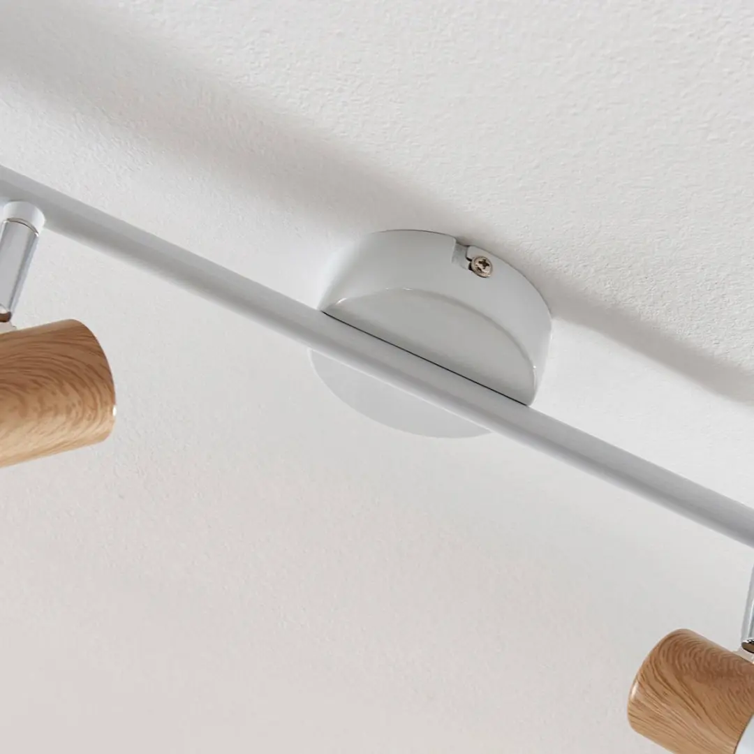 Lindby Buitenspot 6x E14 Metaal - 21,5 cm - Wit/Licht hout