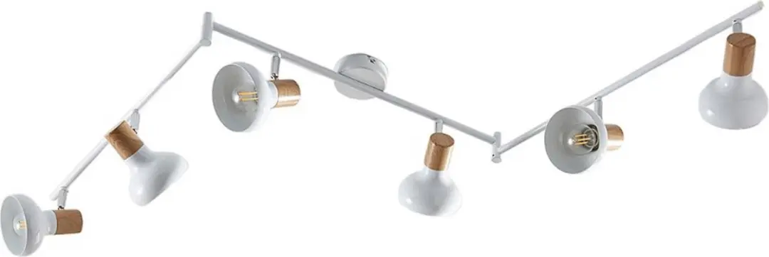 Lindby Buitenspot 6x E14 Metaal - 21,5 cm - Wit/Licht hout