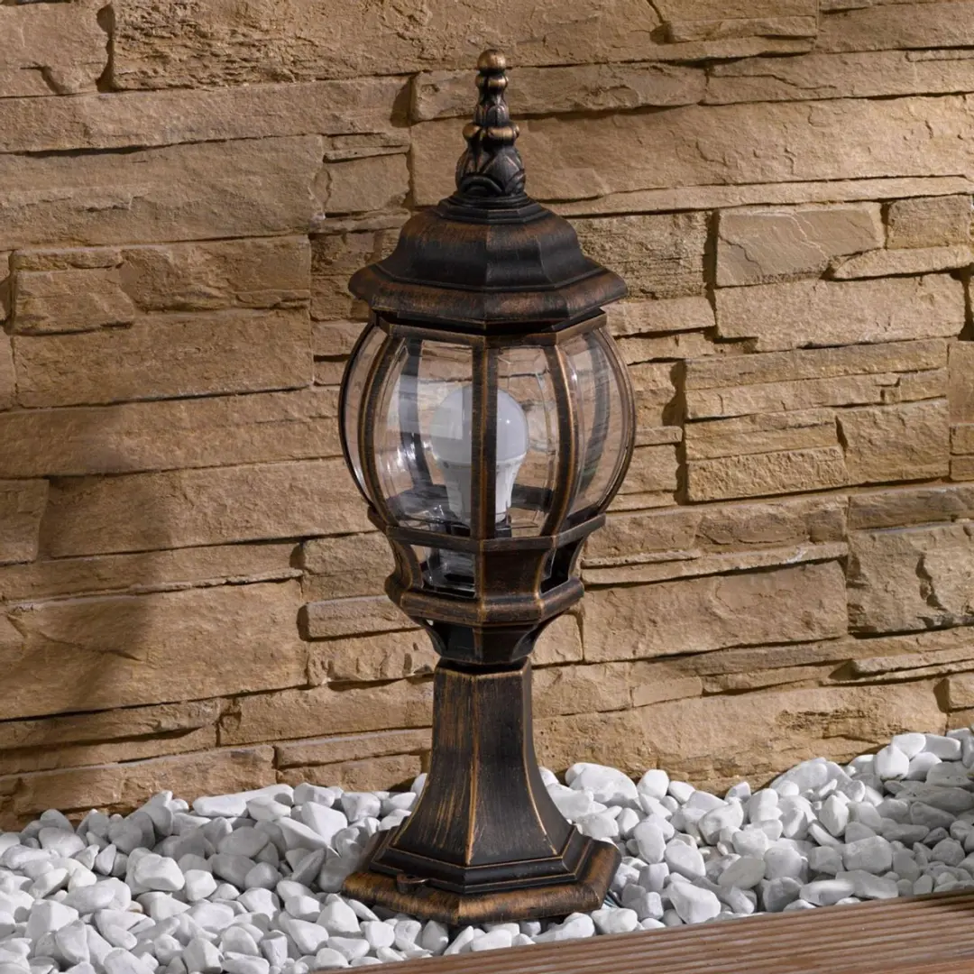 Lindby Sokkellamp E27 60W - 53cm Geborsteld goud