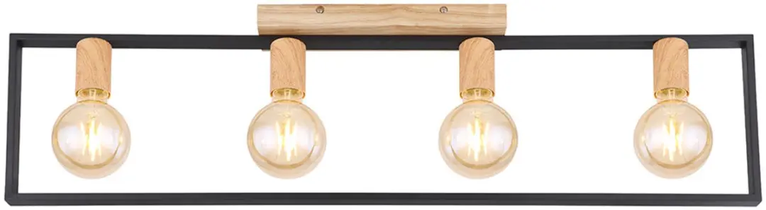 Globo Plafondlamp 4-vlammen E27 - 90cm - Zwart