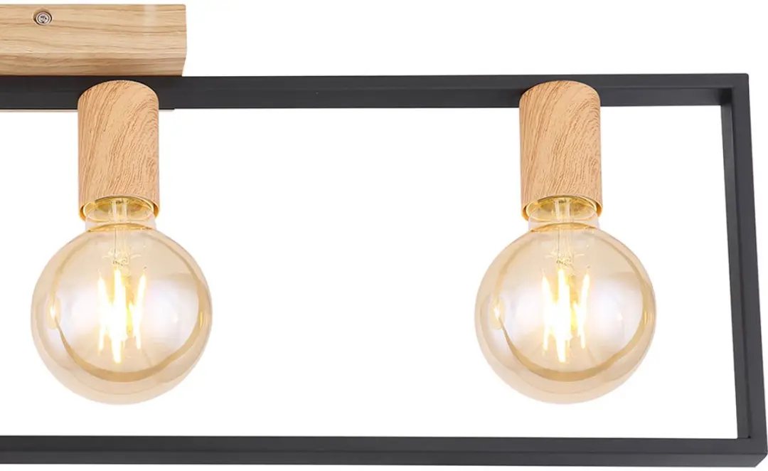 Globo Plafondlamp 4-vlammen E27 - 90cm - Zwart