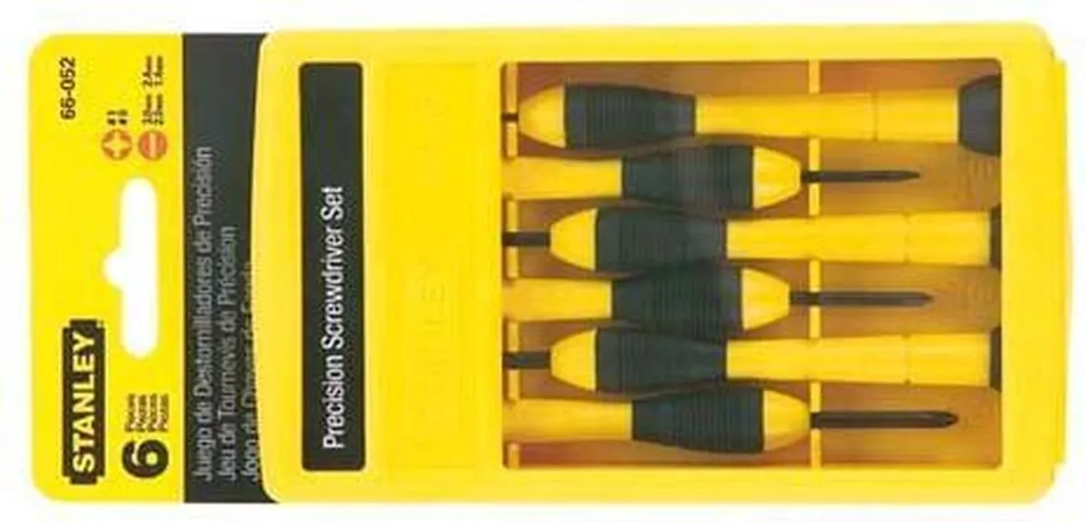 Stanley Cushiongrip Schroevendraaier 6-delig - Geel