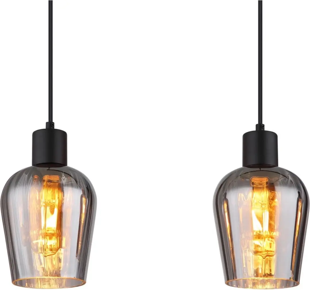 Globo Ryan Hanglamp 4x40W - Zwart Smoked