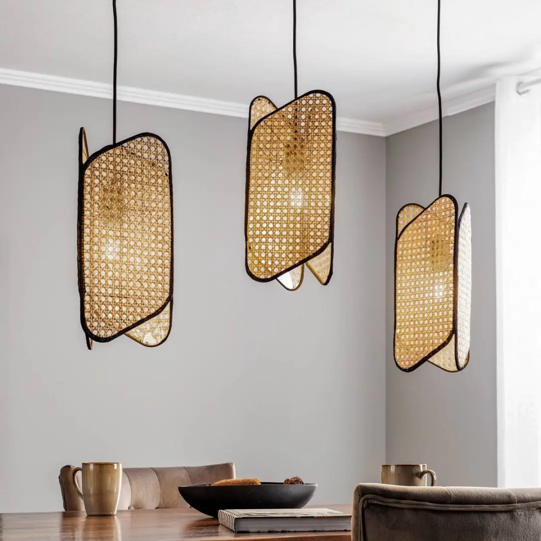 Lucande Hanglamp 3-Lichts - 3x15W - Zwart/Licht Hout