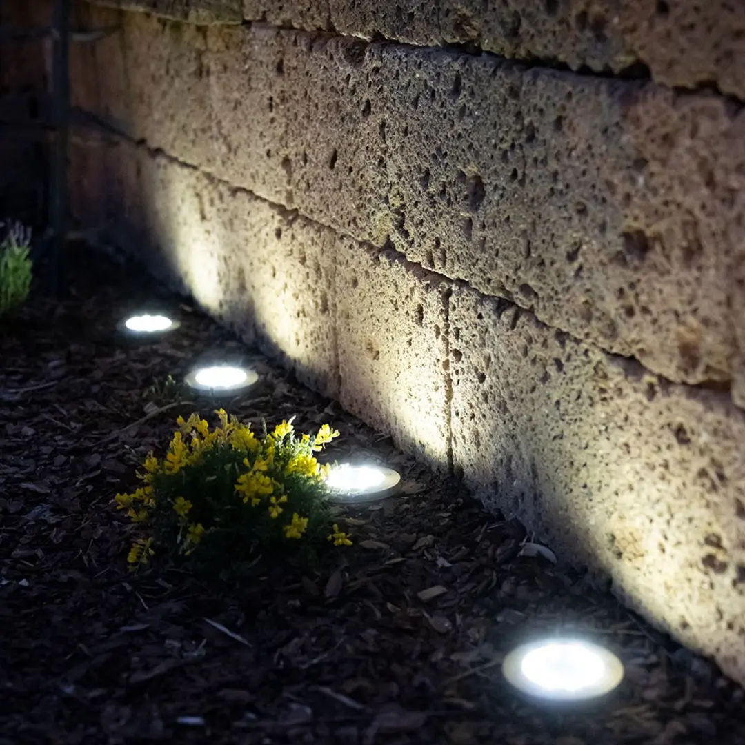 Globo Solarlampen Spot Grondspies - 8x LED - 13x11,8cm - 4 Stuks