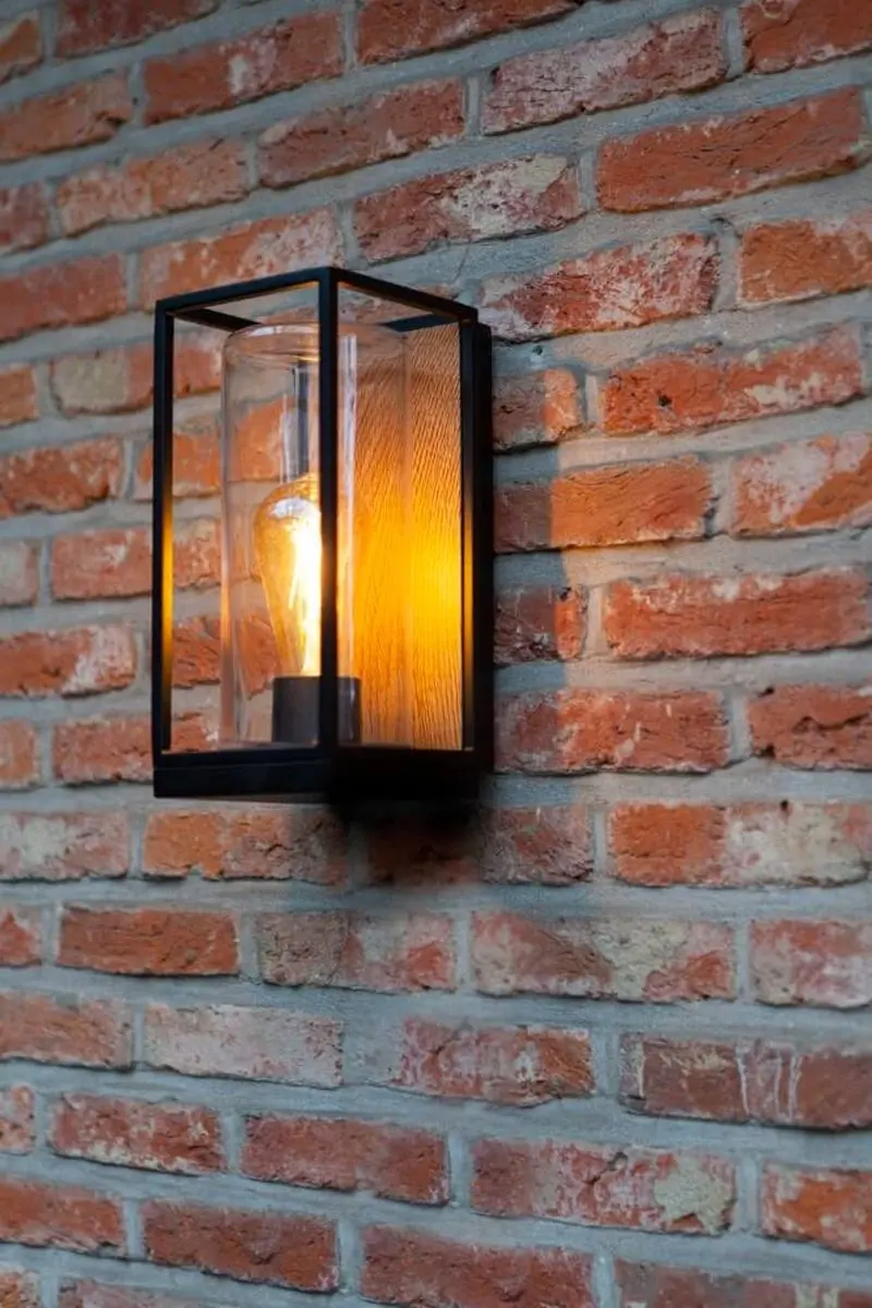 Lutec Flair Wandlamp E27 40W - Mat Zwart