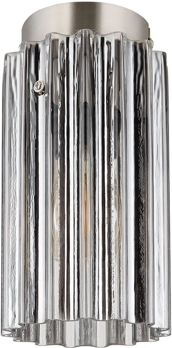 Globo Plafondlamp Metaal Nikkel Mat Glas 1-vlam - Zilver