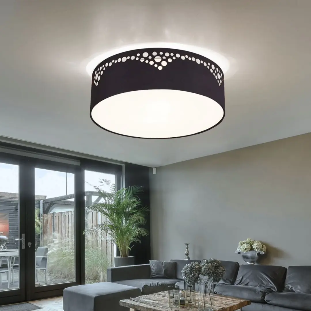 Globo Plafondlamp 2-vlammen E27 - 35cm - Zwart