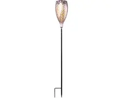 Globo Solarlamp Tuinlamp 1x LED Warm Wit - 11x90cm Grijs