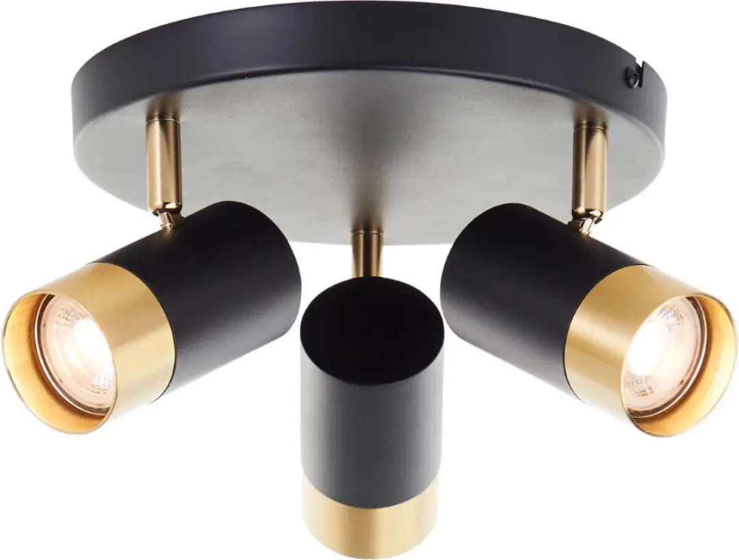 Brilliant Vigolo Plafondspot GU10 3x5W - 3000K - Zwart/Goud