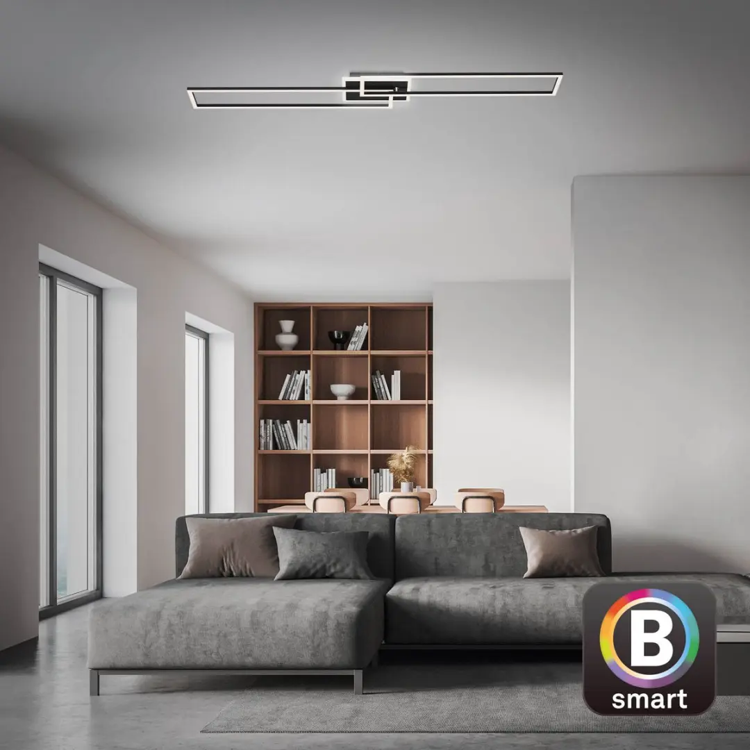 Briloner Frame S Slimme LED Plafondlamp - 6500K - Zwart