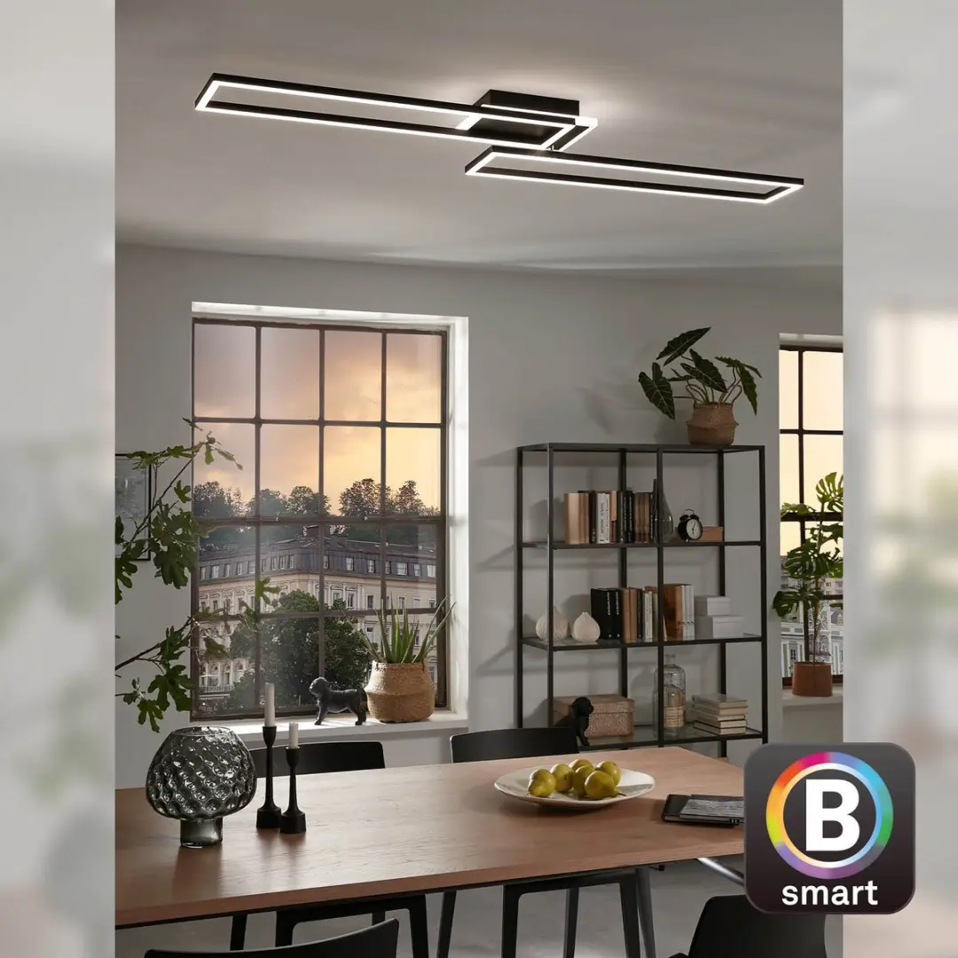 Briloner Frame S Slimme LED Plafondlamp - 6500K - Zwart