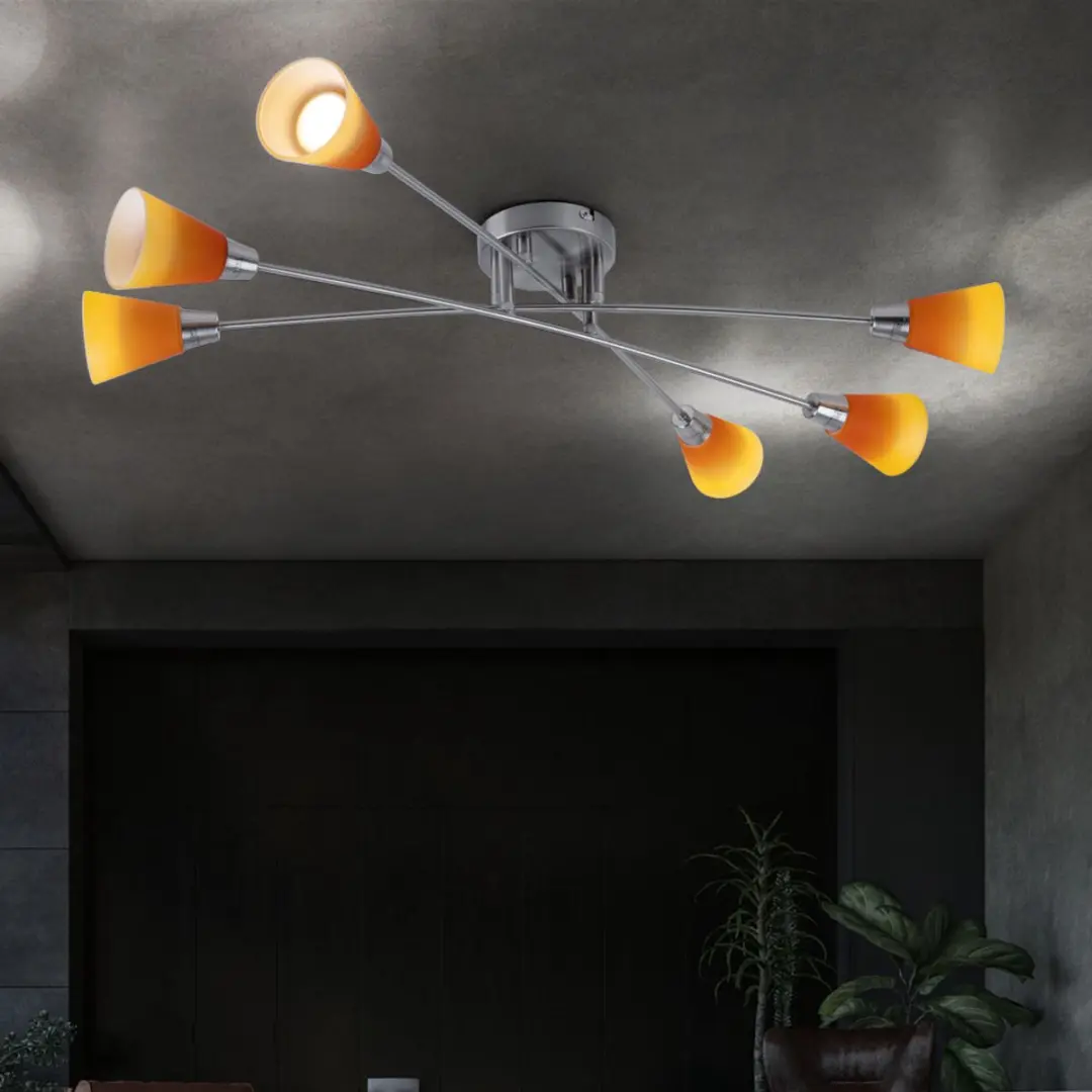 Globo Plafondlamp Spotverlichting 6x GU10 - 54W 420lm 2700K - Nikkel Mat Chroom