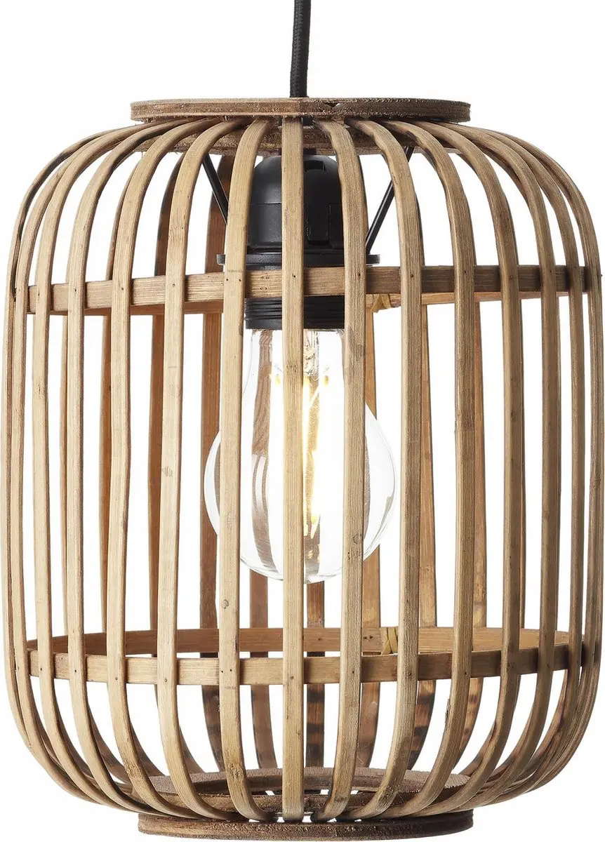 Brilliant Woodrow Hanglamp E27 - Lichtbruin