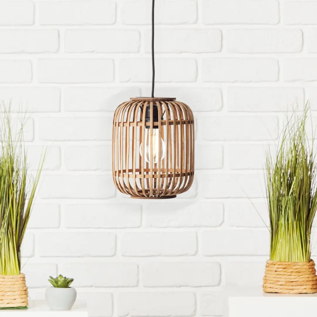 Brilliant Woodrow Hanglamp E27 - Lichtbruin