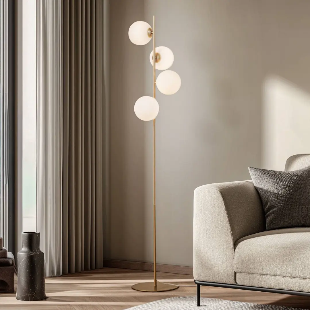 Lucande Vloerlamp 4-lichts Glas Metaal 160cm