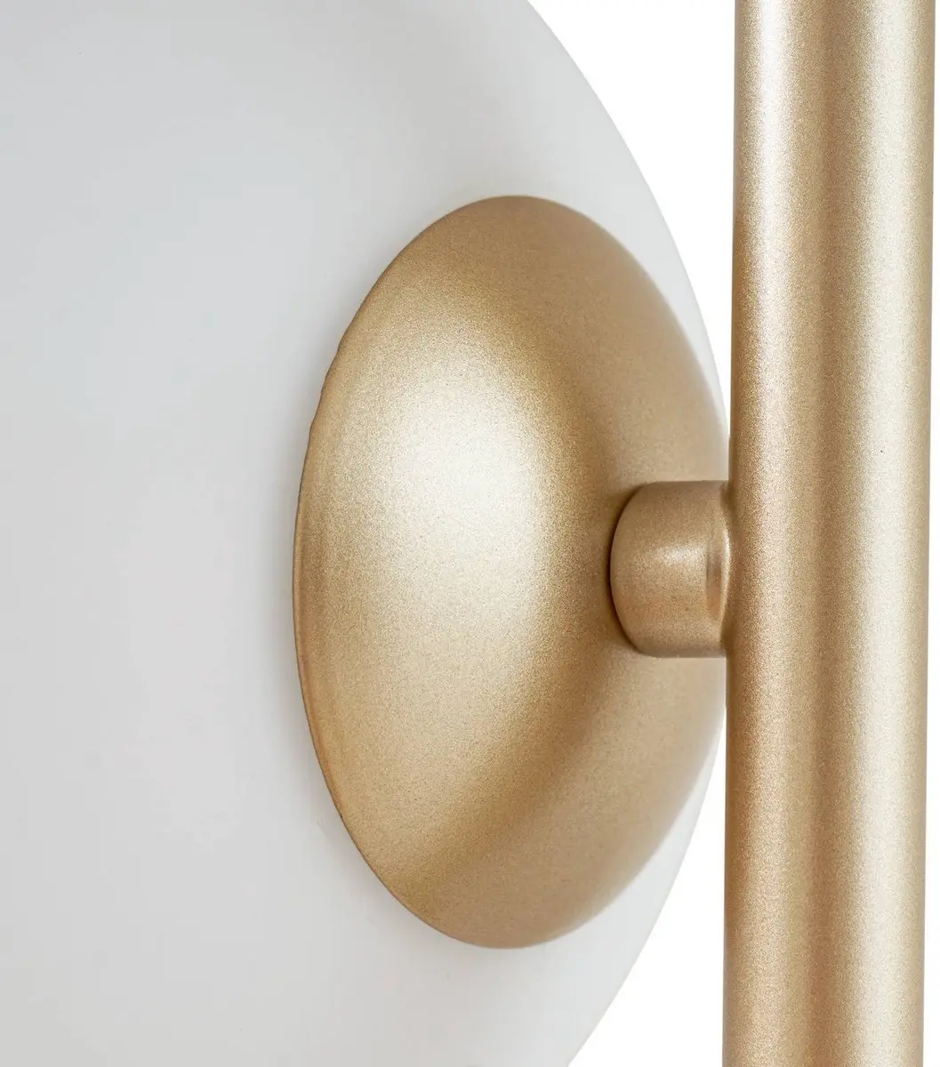 Lucande Vloerlamp 4-lichts Glas Metaal 160cm - Mat Goud/Wit
