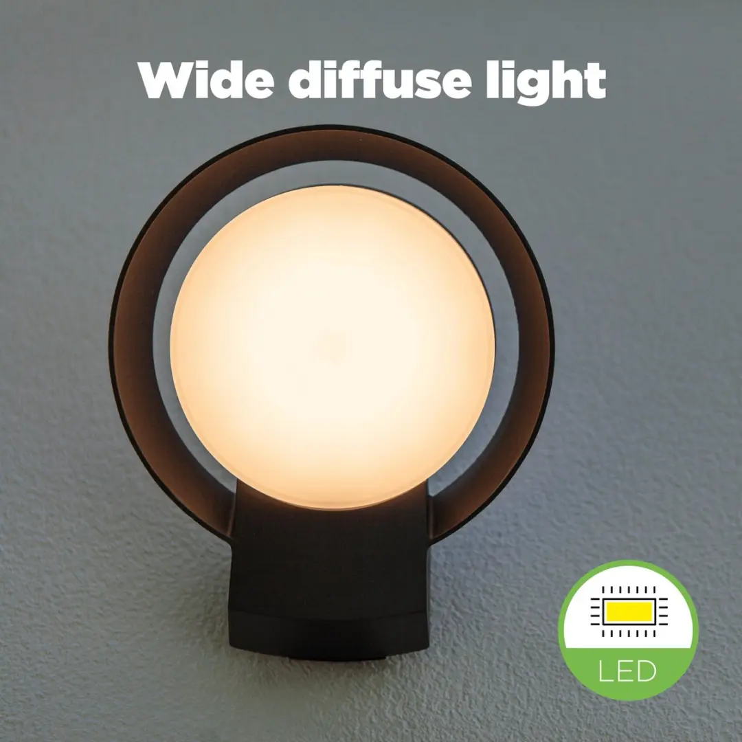 Lutec Polo LED Wandlamp 1100Lm 3000K - Donkergrijs