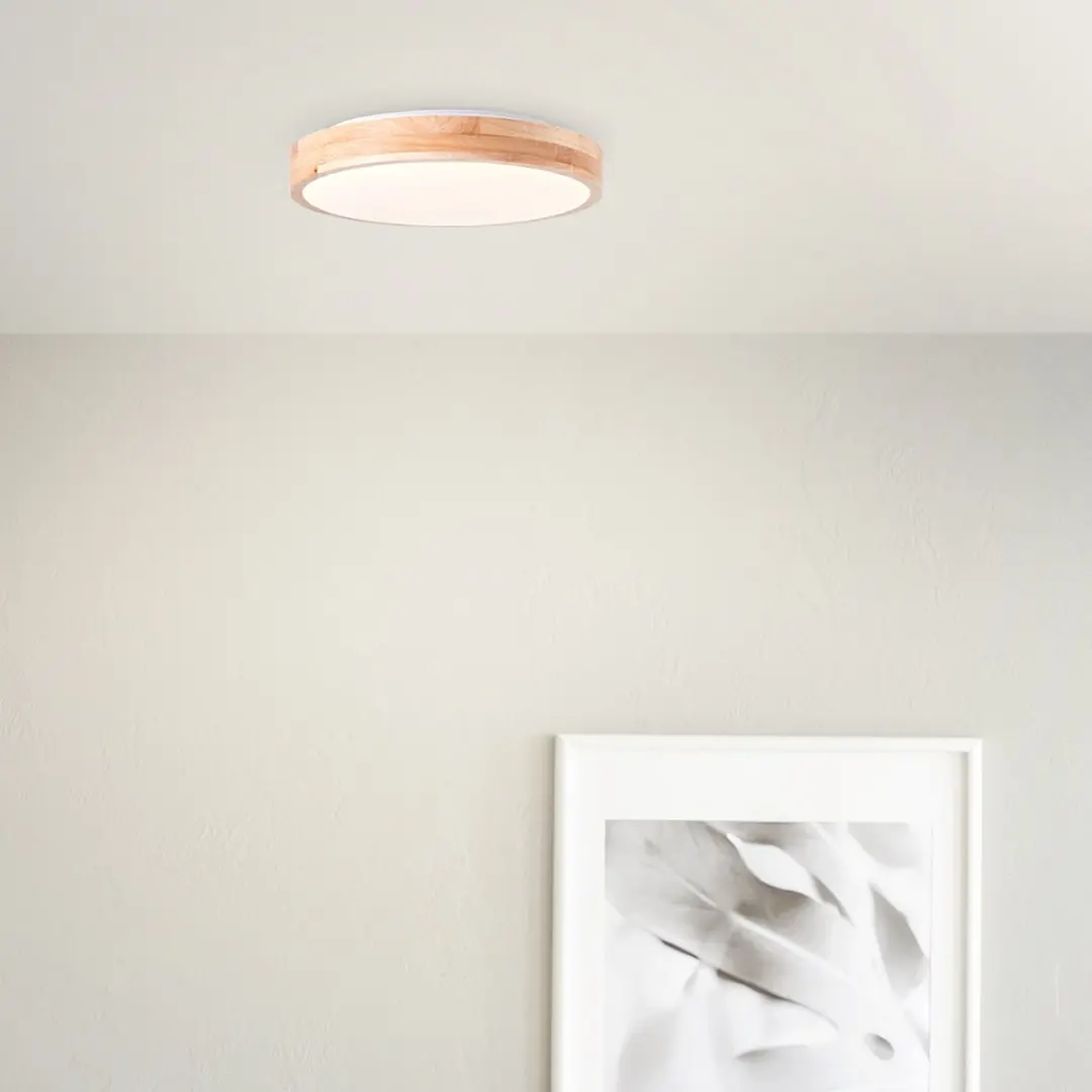 Brilliant Slimline Plafondlamp 24W 3000K - Hout - afbeelding 6 van 6