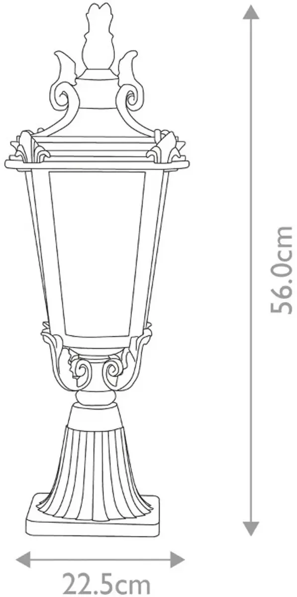 Elstead Mini LED Tuin Pilaar Baltimore E27 - 60W - Ø22.5cm - Weathered Bronze