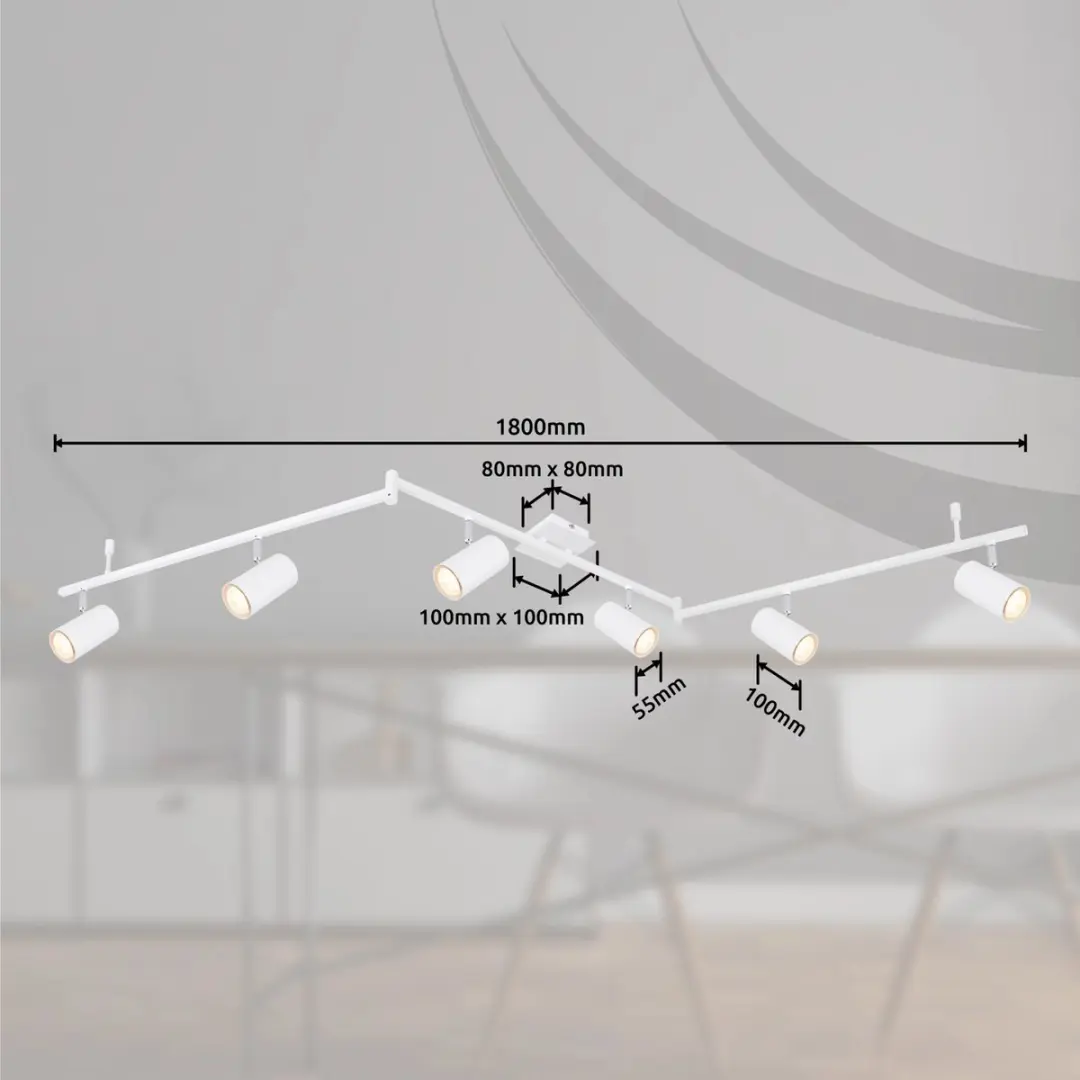 Globo Robby Opbouwspot GU10 - 6 Stuks - Wit Metaal