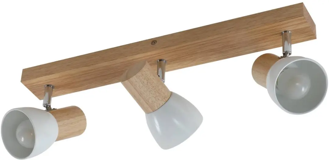 Lindby Thorin+ Landelijke 3-lichts Plafondspot Hout/Wit