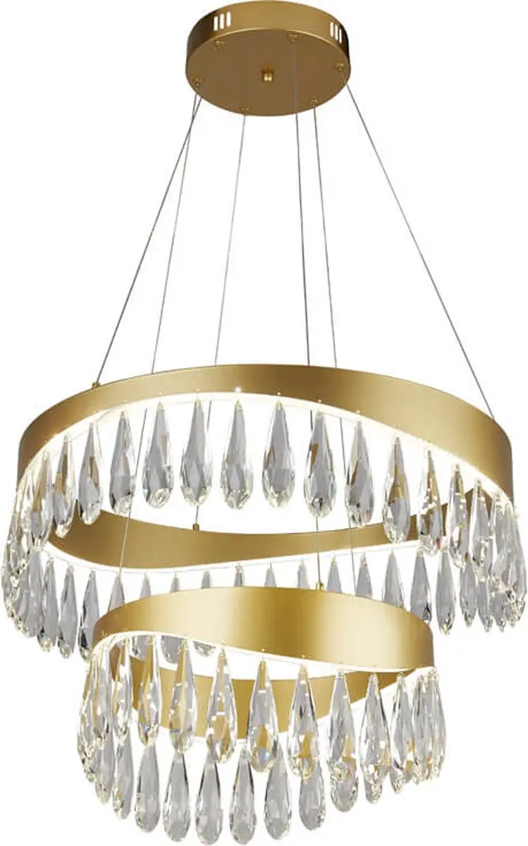 Searchlight Kroonluchter Kristal Goud 53W