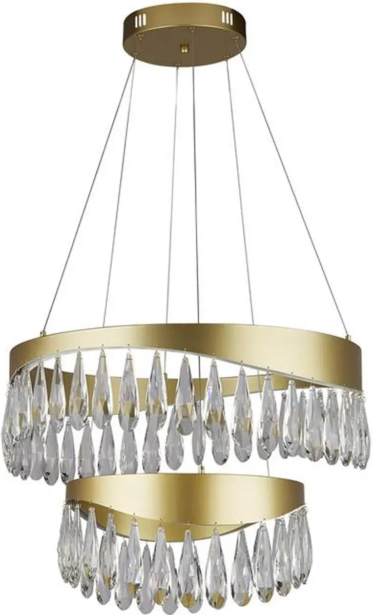 Searchlight Kroonluchter Kristal Goud 53W - Koelwit