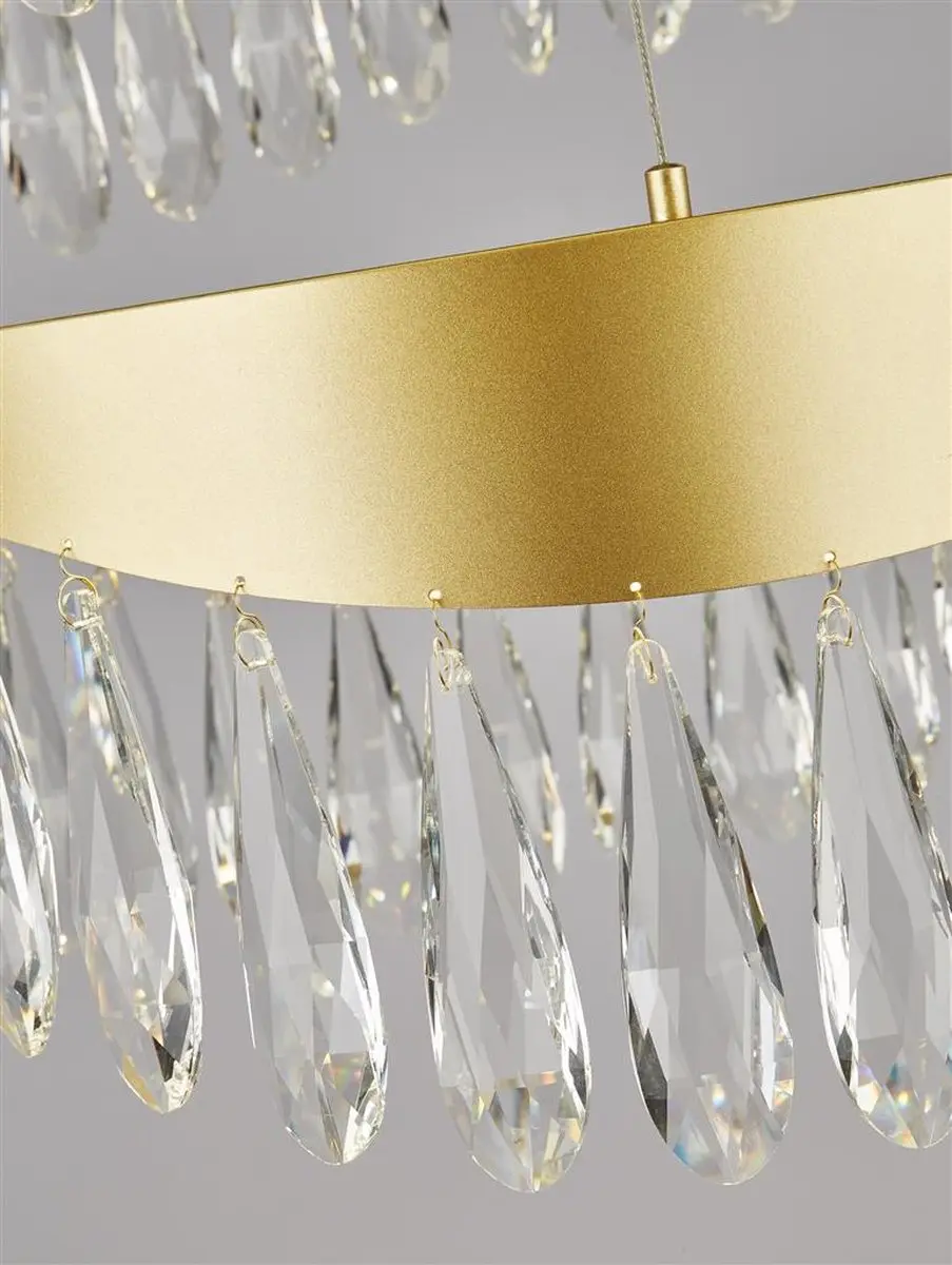Searchlight Kroonluchter Kristal Goud 53W - Koelwit