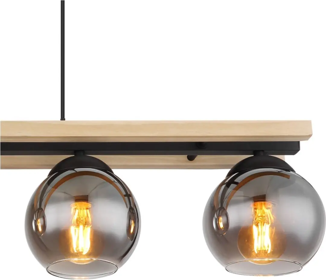 Globo Conni Hanglamp - 4x E27 - Zwart - Ø15cm