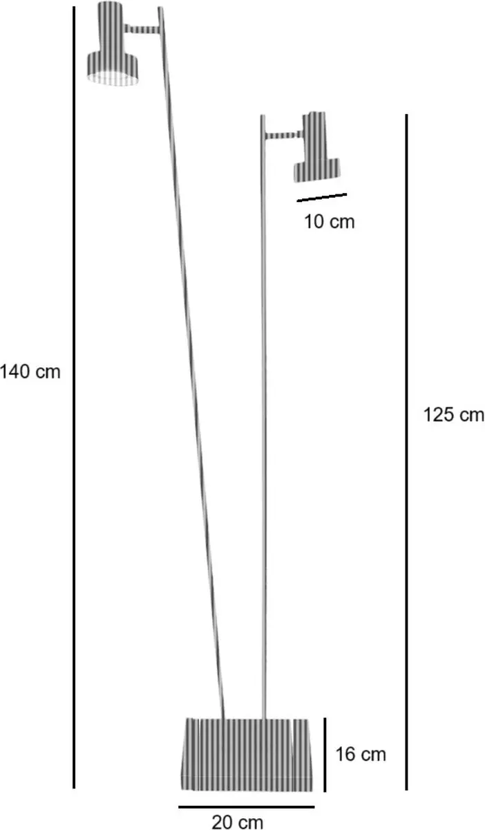 Freelight Lunata Vloerlamp 140cm - Zwart