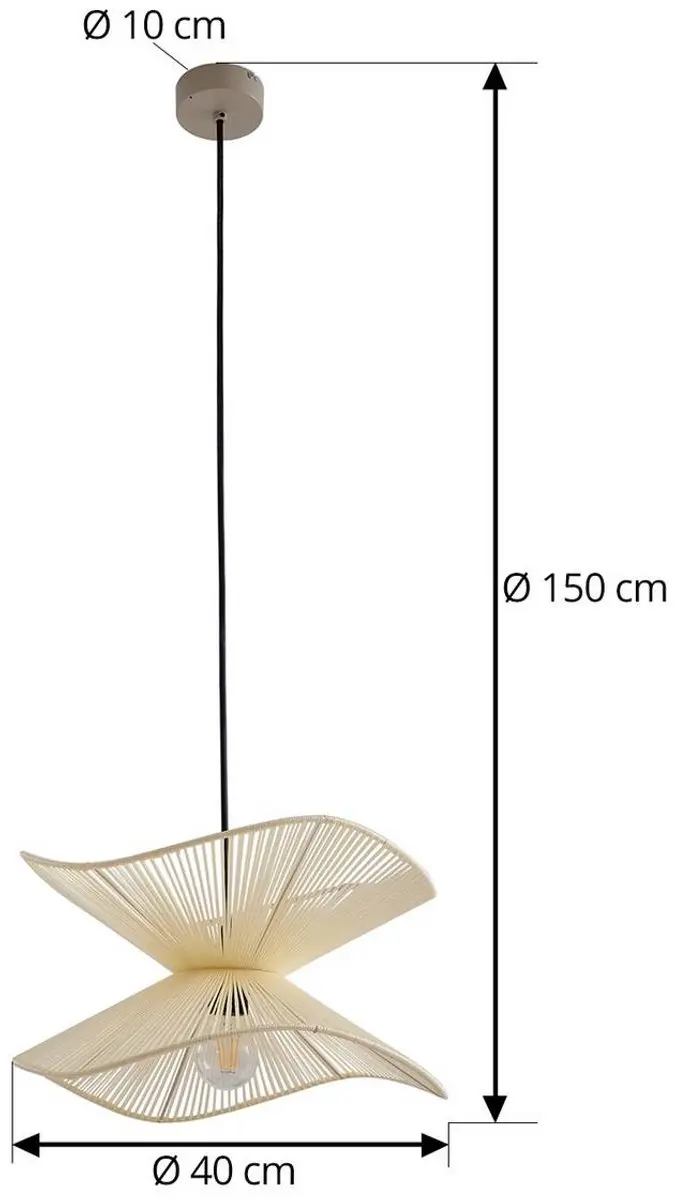 Lindby Beige Hanglamp Buiten 1 Licht - E27
