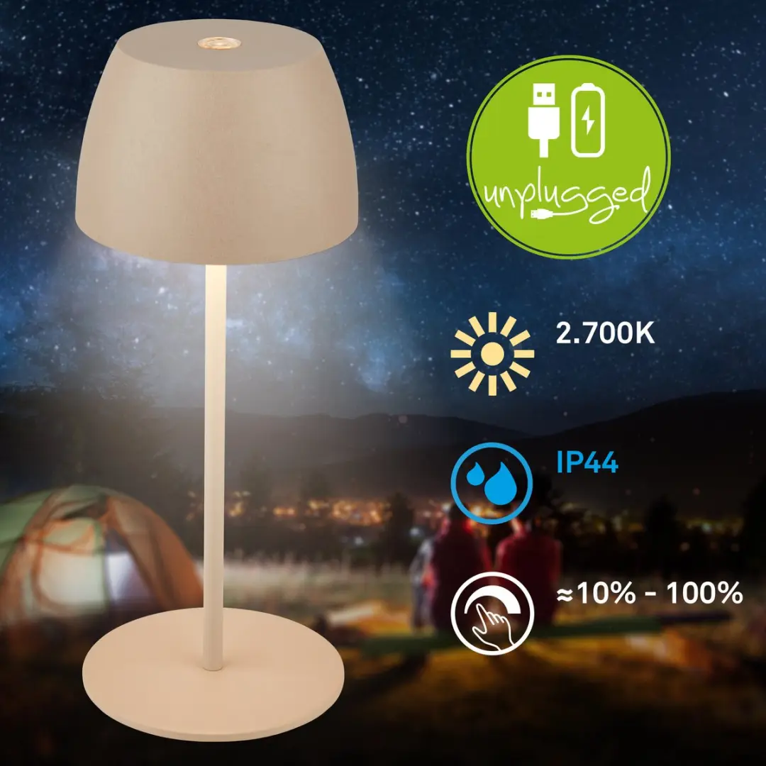 Briloner Mini Tafellampen Set 2 Stuks - IP44 - 2.700K - Beige