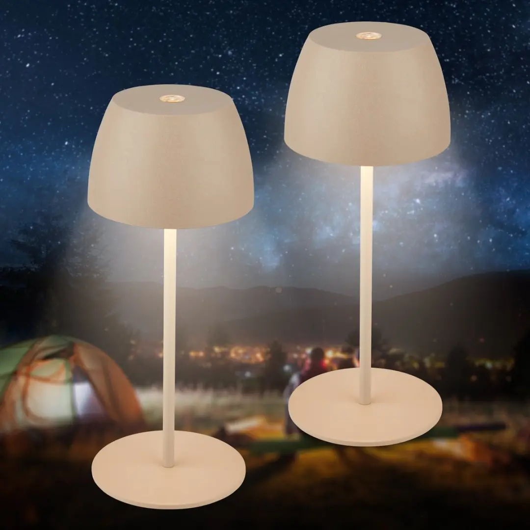 Briloner Mini Tafellampen Set 2 Stuks - IP44 - 2.700K - Beige