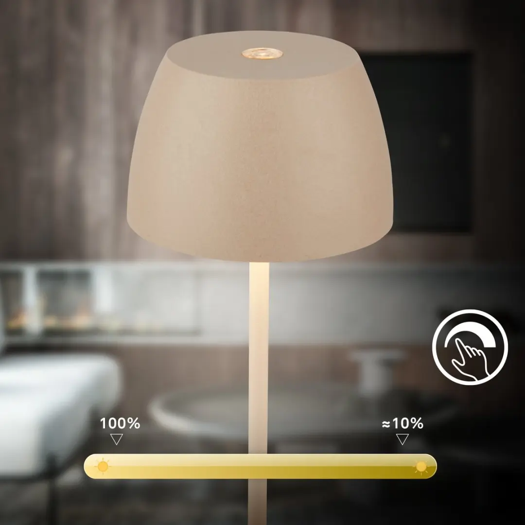 Briloner Mini Tafellampen Set 2 Stuks - IP44 - 2.700K - Beige