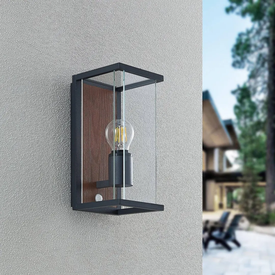 Lucande Wandlamp Buiten 1 Licht E27 Grafiet - H29cm
