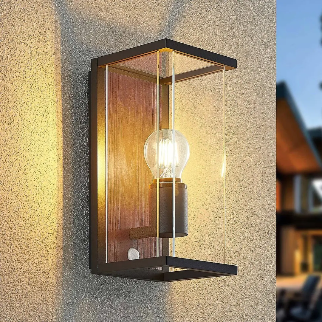 Lucande Wandlamp Buiten 1 Licht E27 Grafiet - H29cm