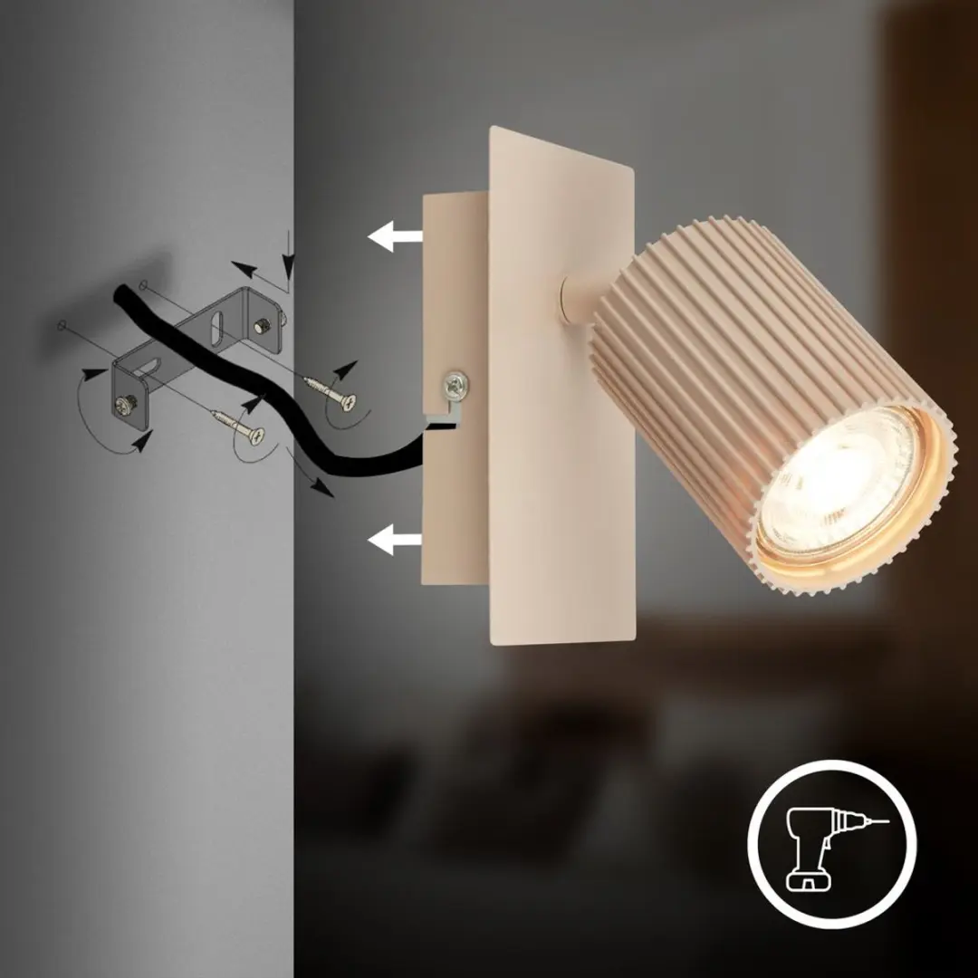 Briloner Ida Opbouwspot GU10 - 9W - Beige