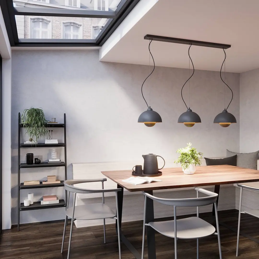 Lindby Hanglamp 3-lichts Metaal E27 - Zwart/Goud