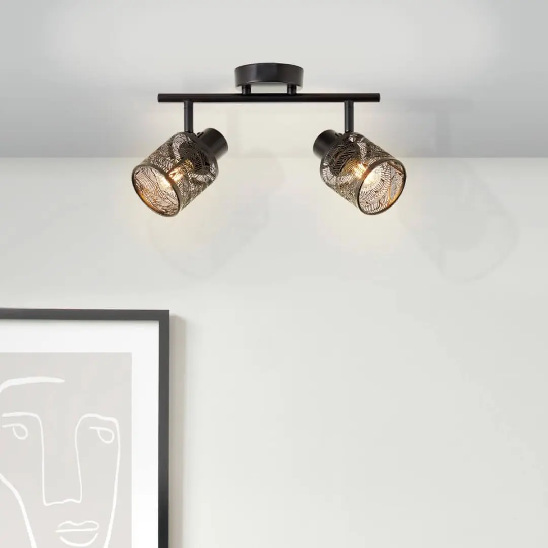 Brilliant Bano Plafondspot - 2 Lichtpunten - Zwart