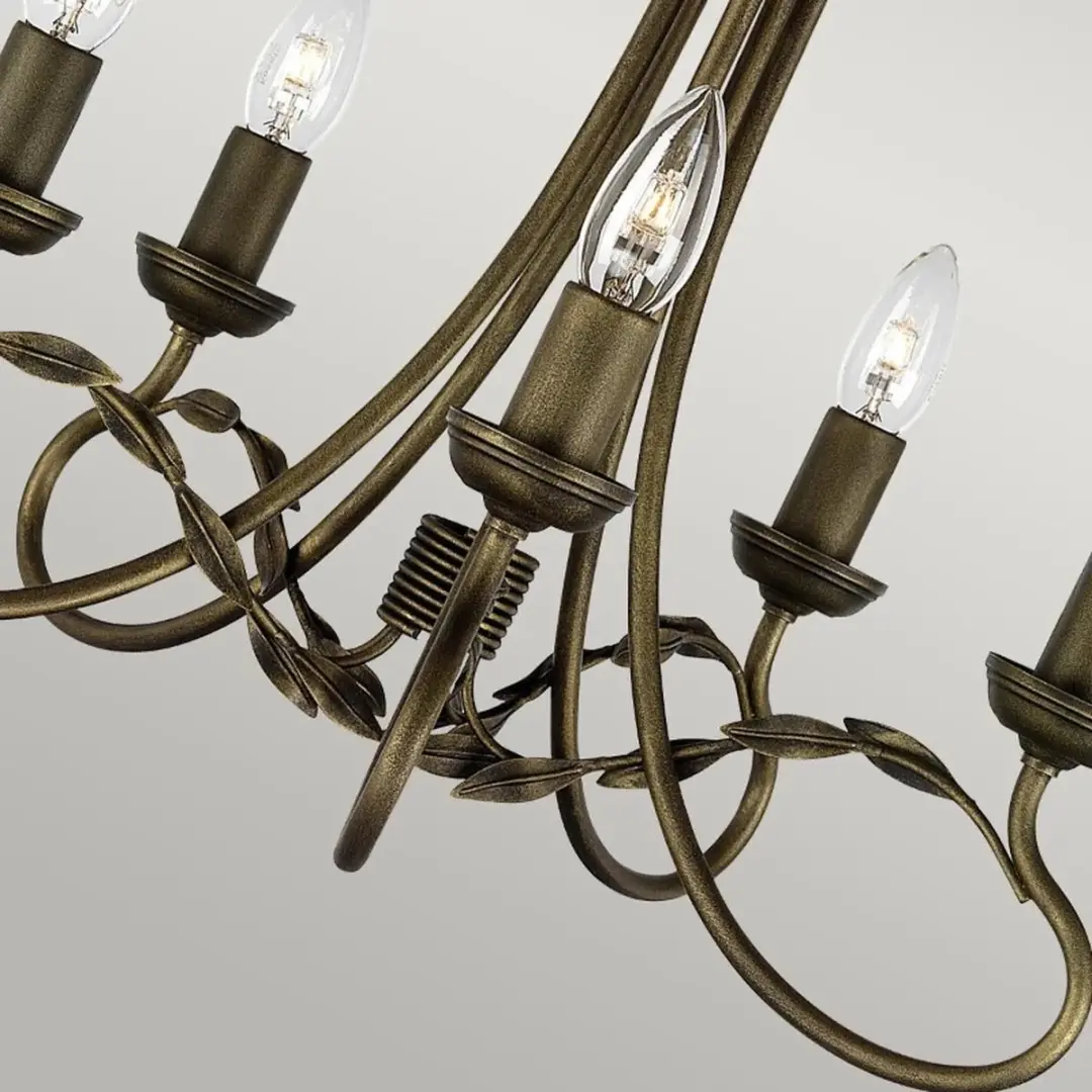 Elstead LED Kroonluchter 5x E14 60W - Dimbaar - Black/Gold