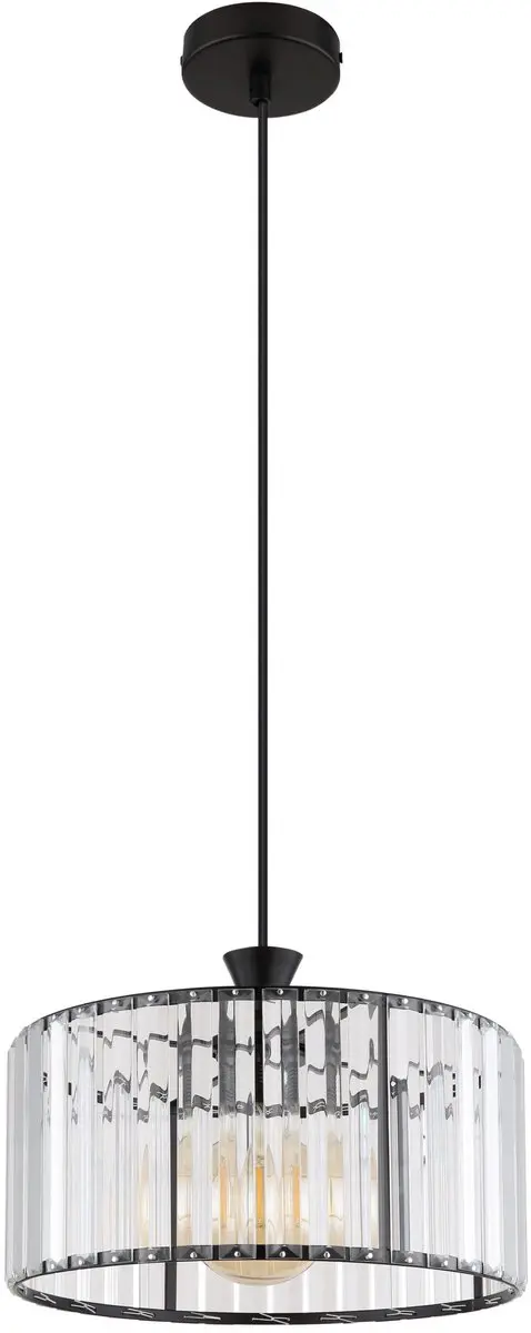 Globo Jordana Hanglamp - Ø31cm - E27 - Zwart - afbeelding 6 van 6